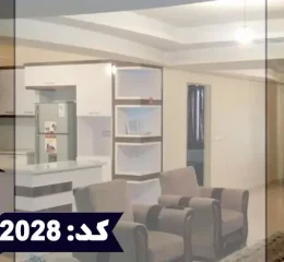 اتاق پذیرایی با مبلمان و آشپزخانه آپارتمان در کوچه باغ 52649164